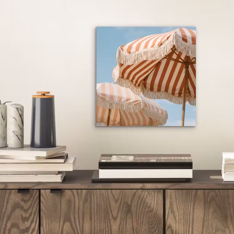 Aluminium schilderij - Parasol - Lucht - Rood — 2