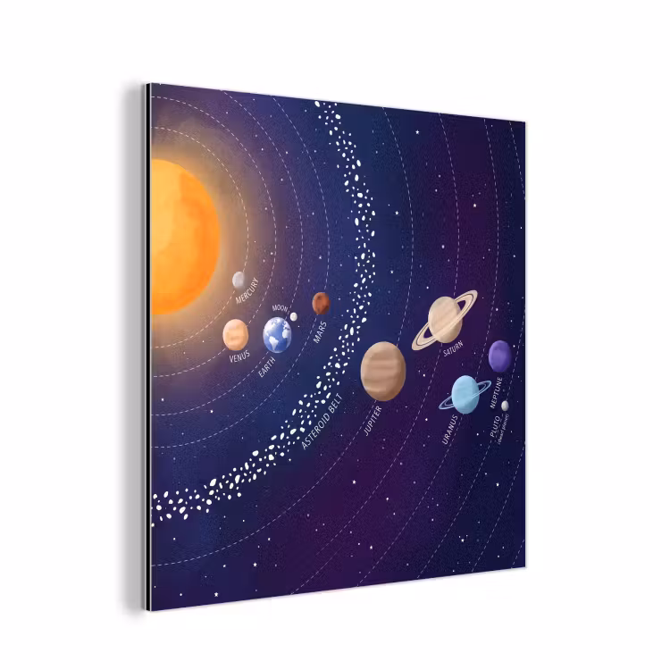 Aluminium schilderij - Planetenstelsel - Ruimte - Illustratie — 1