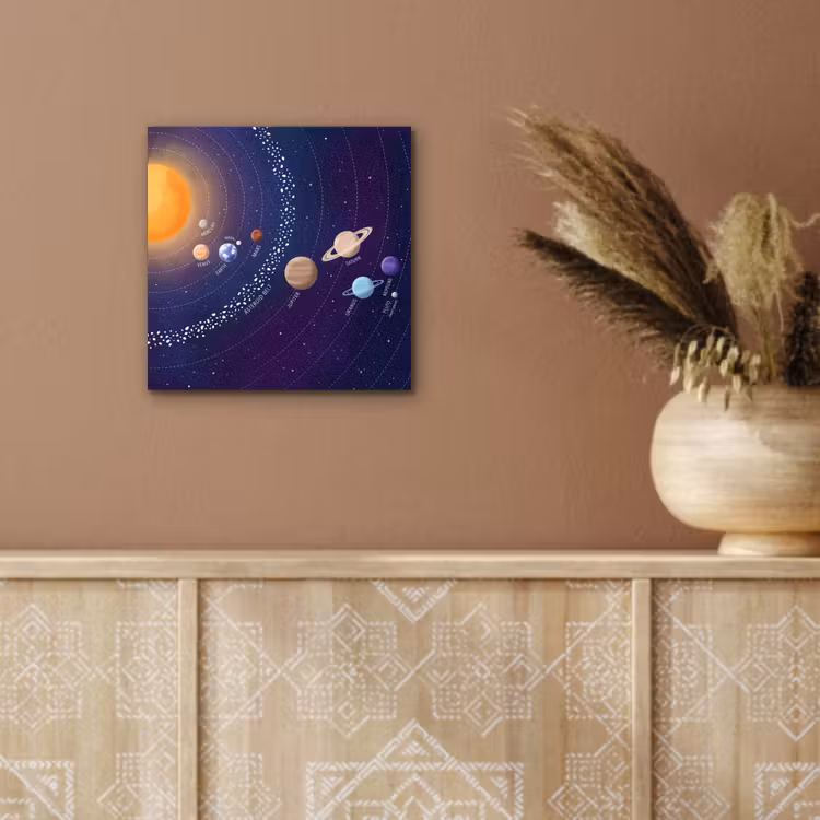 Aluminium schilderij - Planetenstelsel - Ruimte - Illustratie — 5