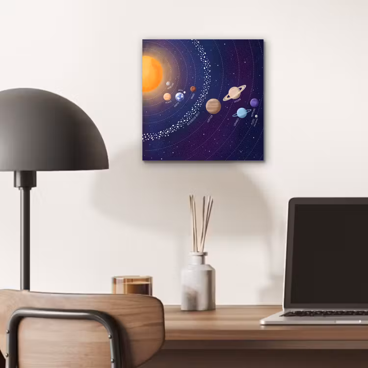 Aluminium schilderij - Planetenstelsel - Ruimte - Illustratie — 6