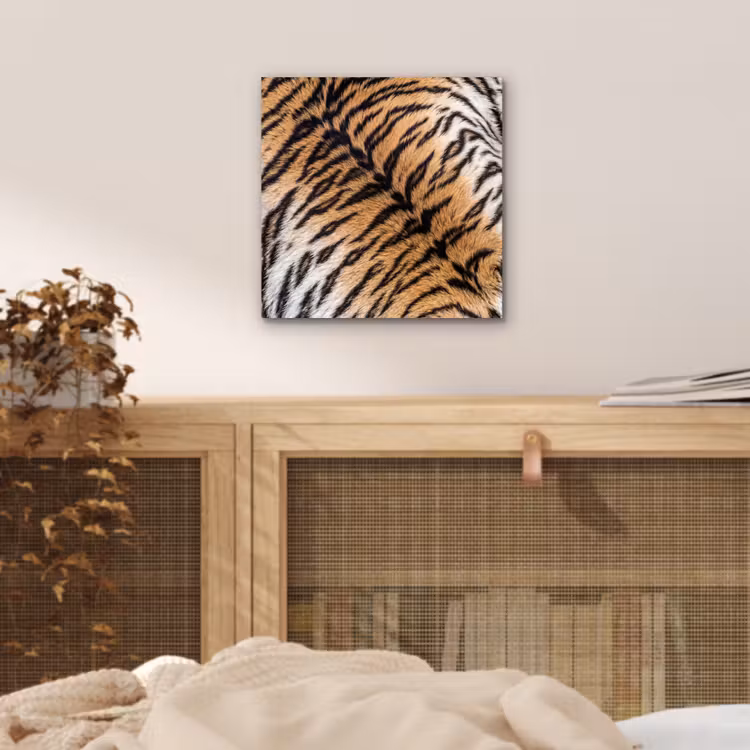 Aluminium schilderij - Realistisch - Tijgervacht - Zwart — 4