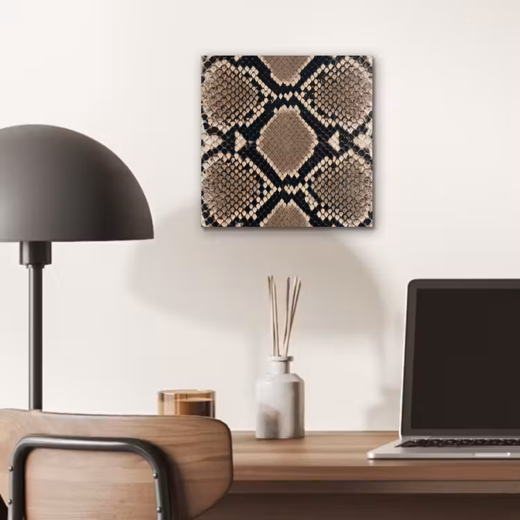 Aluminium schilderij - Slangenprint - Python - Bruin — 6