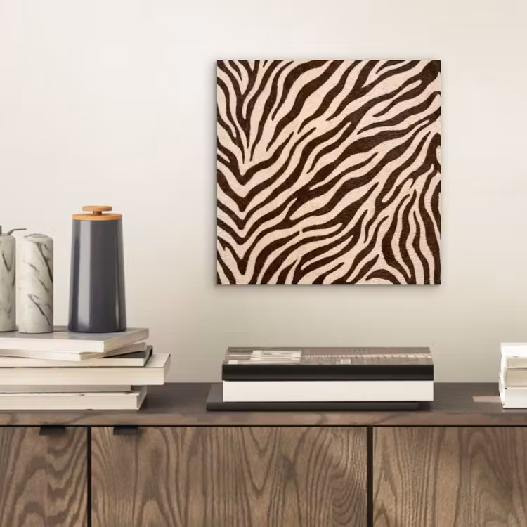 Aluminium schilderij - Zebra - Strepen - Bruin — 2