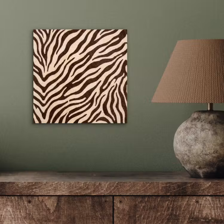 Aluminium schilderij - Zebra - Strepen - Bruin — 3
