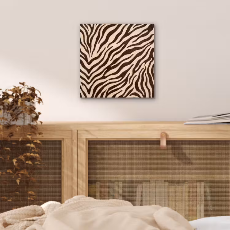 Aluminium schilderij - Zebra - Strepen - Bruin — 4