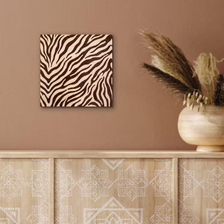 Aluminium schilderij - Zebra - Strepen - Bruin — 5