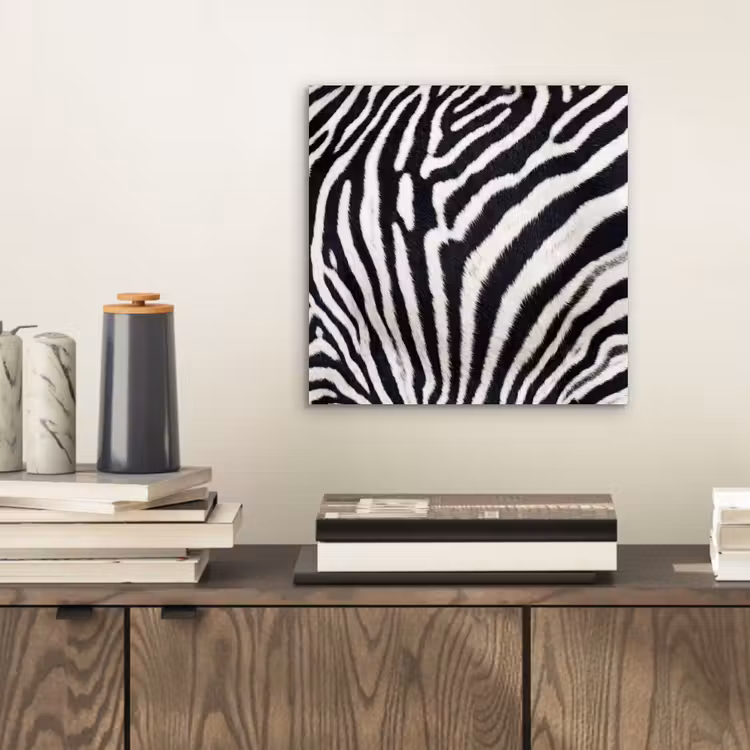 Aluminium schilderij - Zebra - Vacht - Klassiek - Zwart - Wit — 2