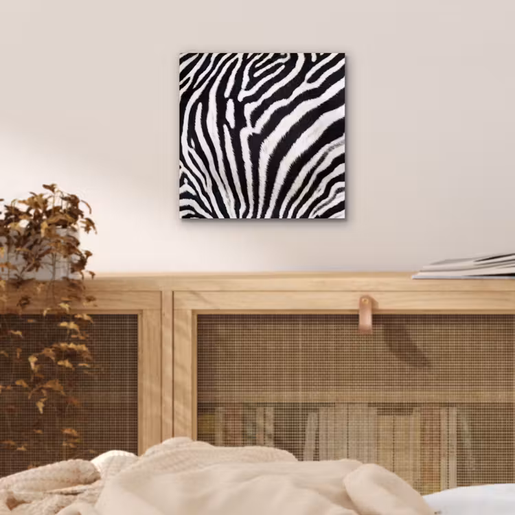 Aluminium schilderij - Zebra - Vacht - Klassiek - Zwart - Wit — 4