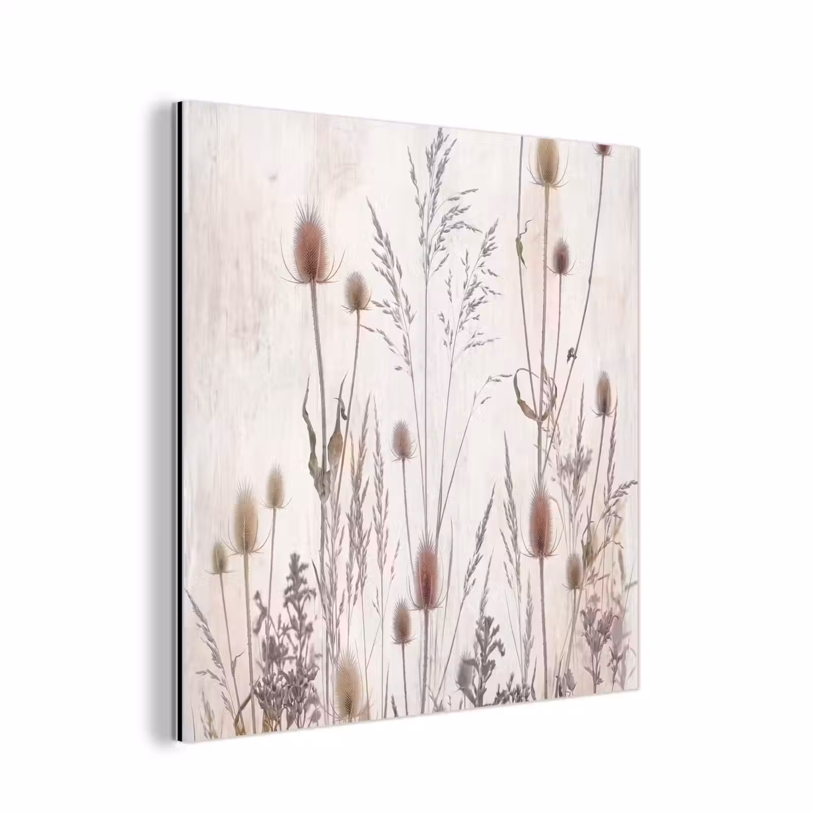 Aluminium schilderij - Weidebloemen - Design - Sepia — 1