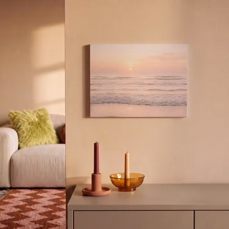 Akoestisch schilderij - Zon - Strand - Roze — 2