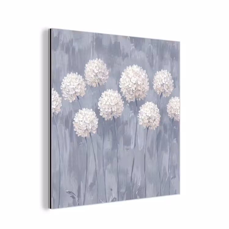Aluminium schilderij - Bloemen - Illustratie - Blauw — 1