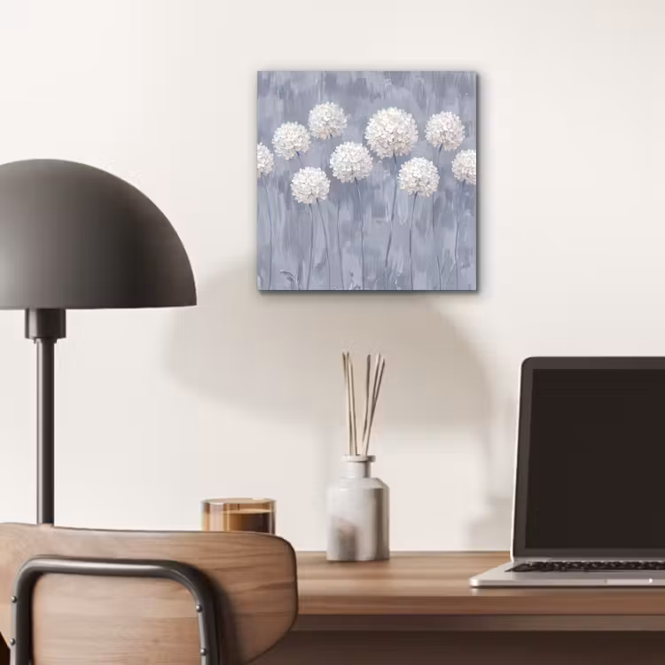 Aluminium schilderij - Bloemen - Illustratie - Blauw — 6