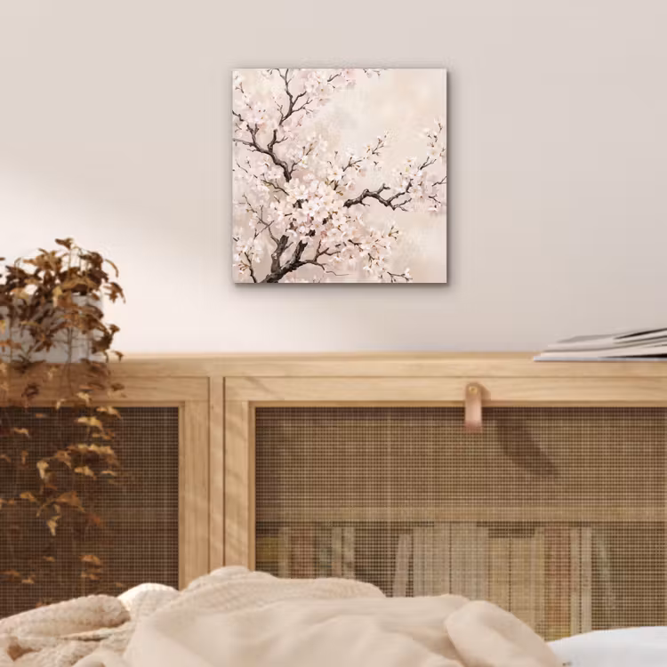 Aluminium schilderij - Bloesem - Illustratie - Taupe — 4