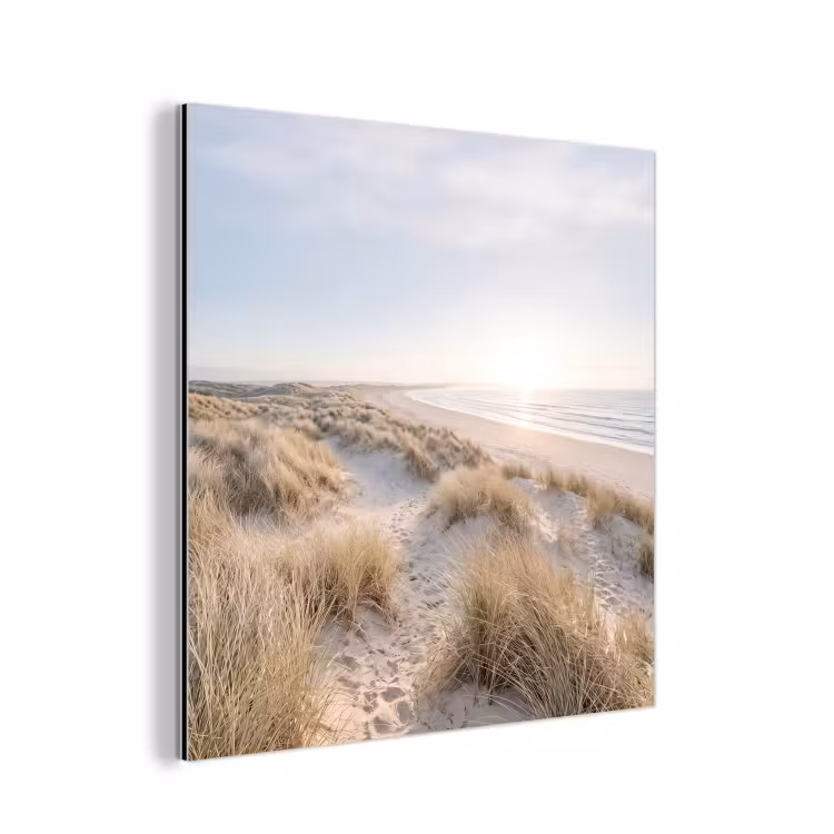 Aluminium schilderij - Duinen - Strand - Beige — 1