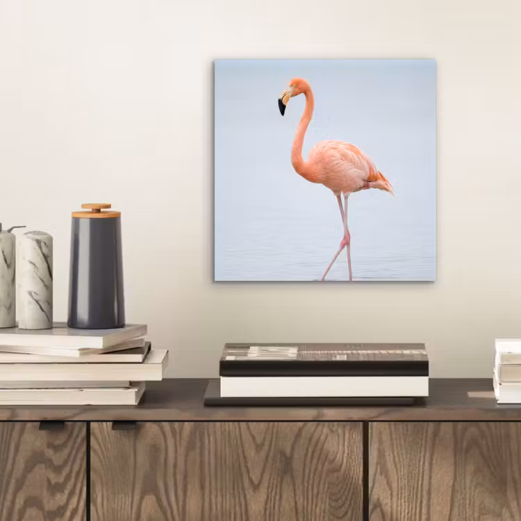 Aluminium schilderij - Flamingo - Zee - Roze — 2