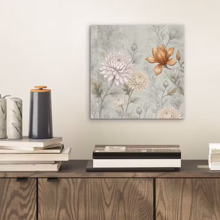 Aluminium schilderij - Illustratie - Bloemen - Groen — 2