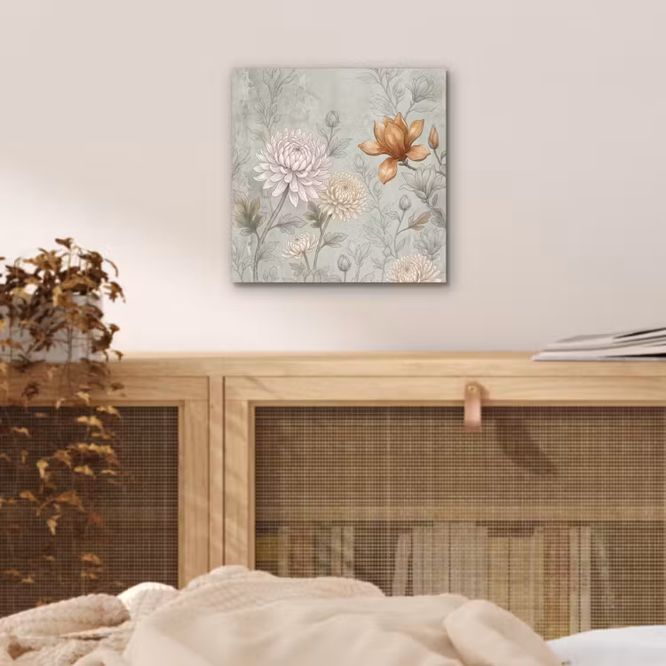 Aluminium schilderij - Illustratie - Bloemen - Groen — 4