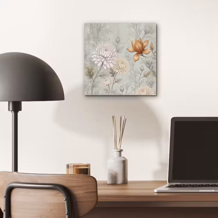 Aluminium schilderij - Illustratie - Bloemen - Groen — 6