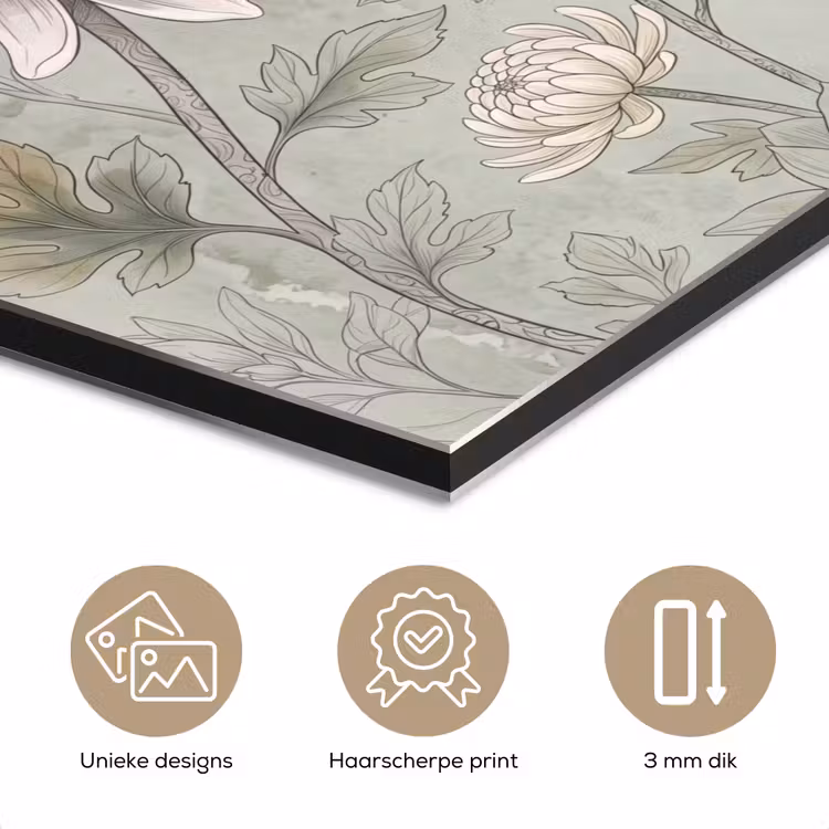 Aluminium schilderij - Illustratie - Bloemen - Groen — 7