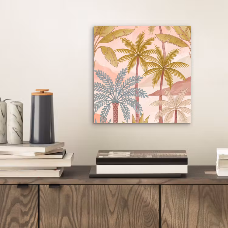 Aluminium schilderij - Illustratie - Palmbomen - Kleurrijk — 2