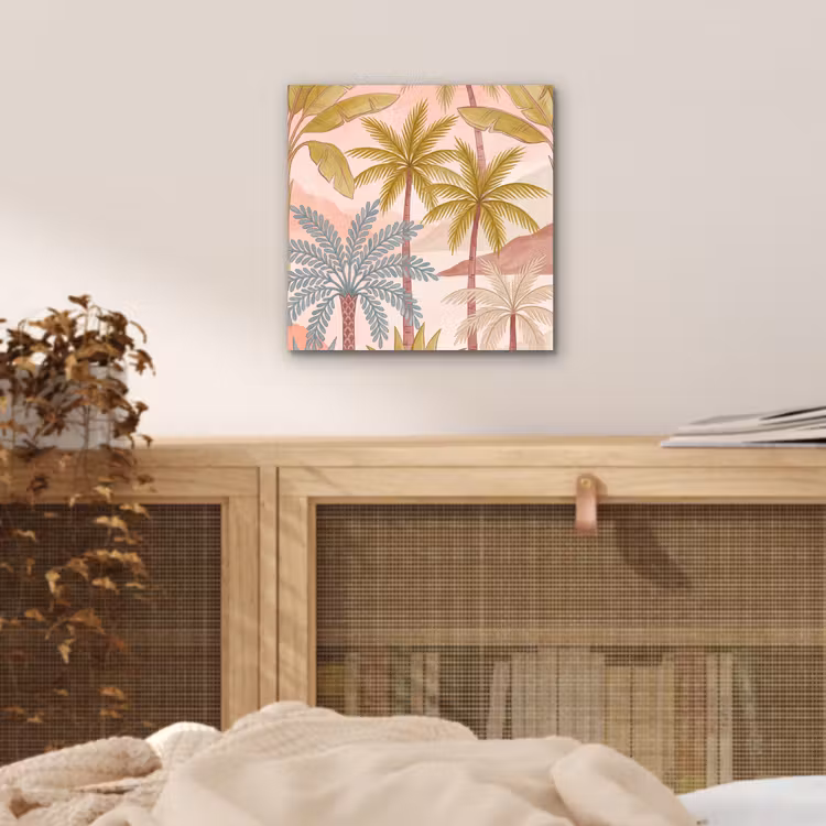 Aluminium schilderij - Illustratie - Palmbomen - Kleurrijk — 4