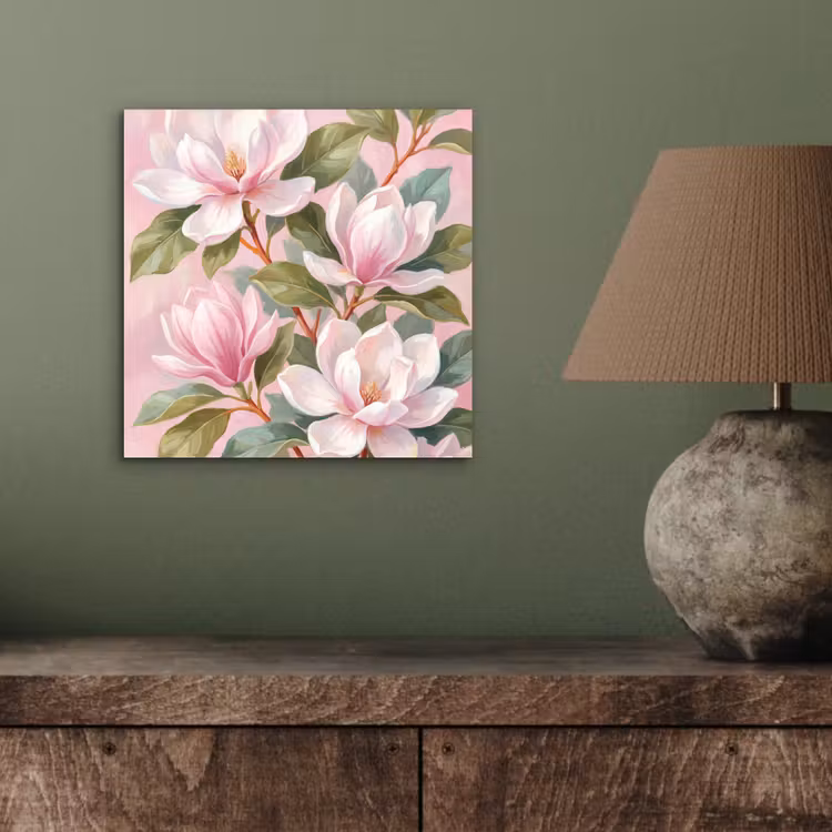 Aluminium schilderij - Magnolia's - Patroon - Roze — 3