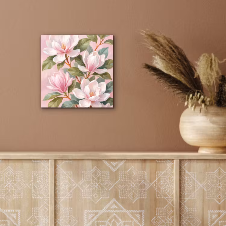 Aluminium schilderij - Magnolia's - Patroon - Roze — 5