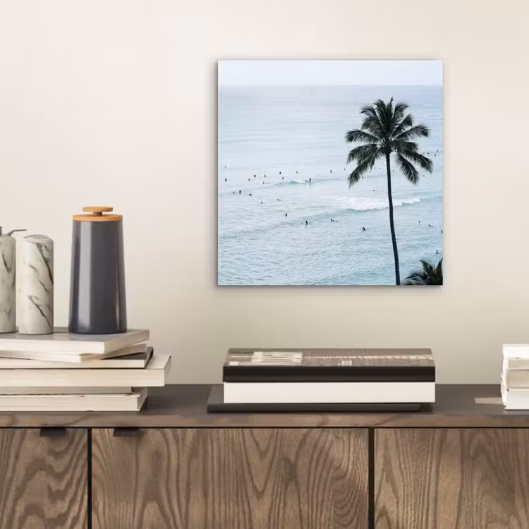 Aluminium schilderij - Oceaan - Palmbomen - Surfers — 2