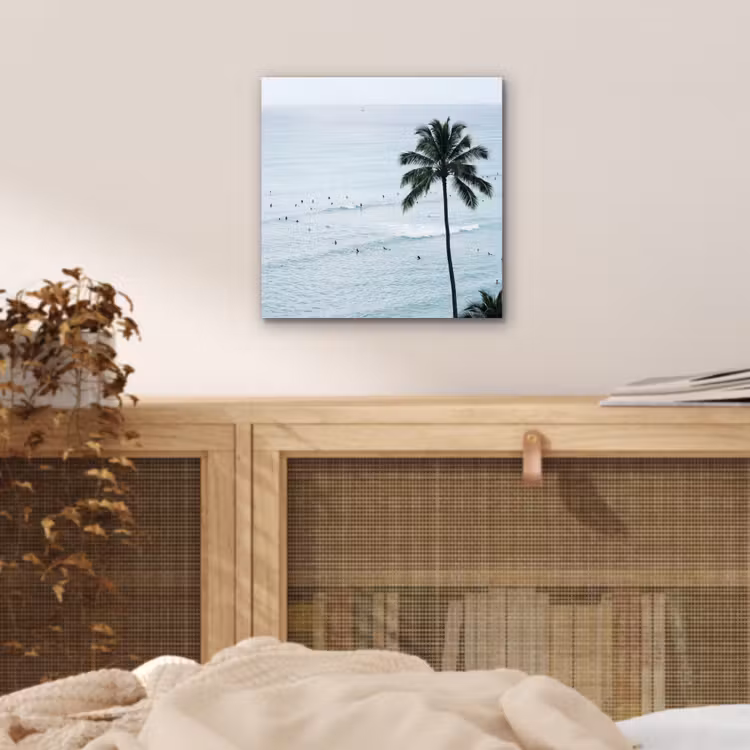Aluminium schilderij - Oceaan - Palmbomen - Surfers — 4