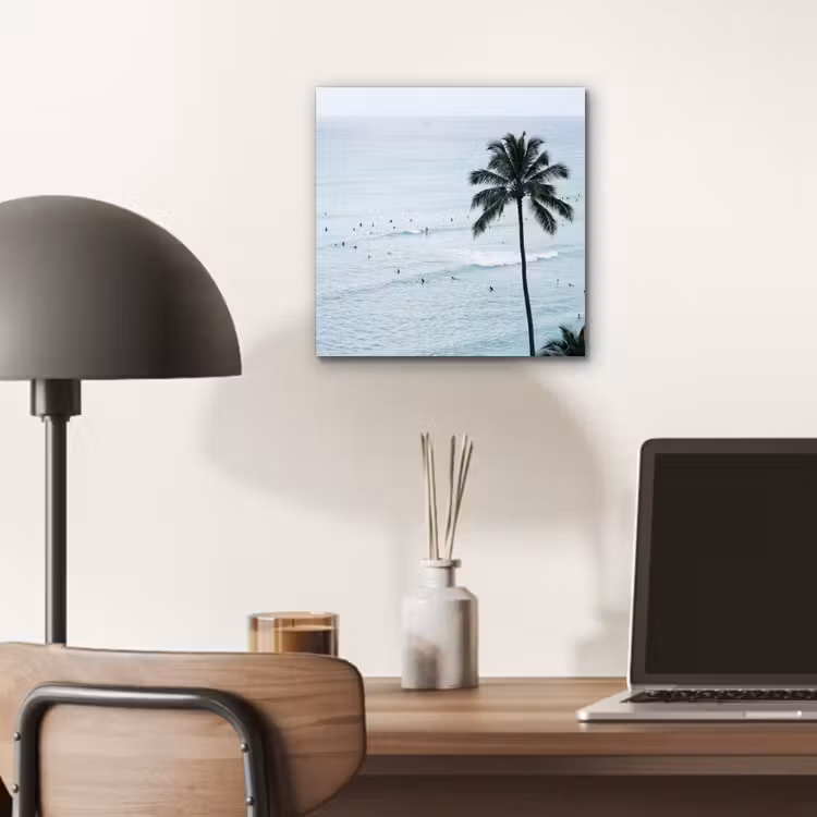 Aluminium schilderij - Oceaan - Palmbomen - Surfers — 6