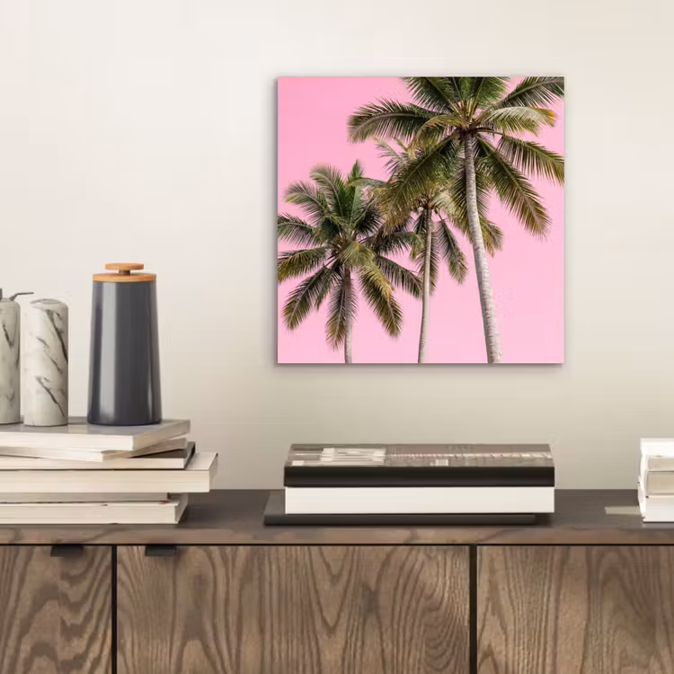 Aluminium schilderij - Palmboom - Tropisch - Pink — 2
