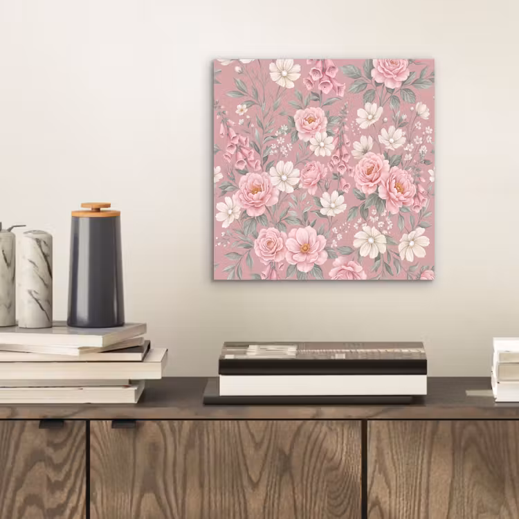 Aluminium schilderij - Pioenrozen - Vingerhoedskruid - Pink — 2