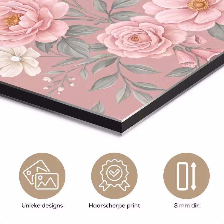 Aluminium schilderij - Pioenrozen - Vingerhoedskruid - Pink — 7