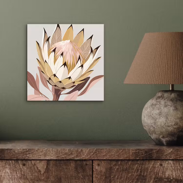 Aluminium schilderij - Protea - Bloem - Botanisch - Beige — 3