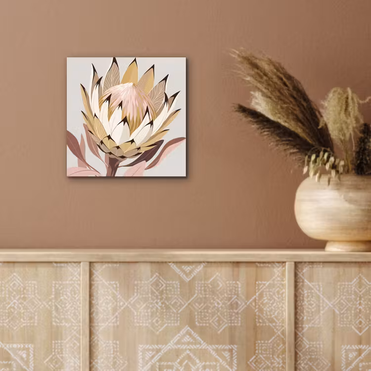 Aluminium schilderij - Protea - Bloem - Botanisch - Beige — 5