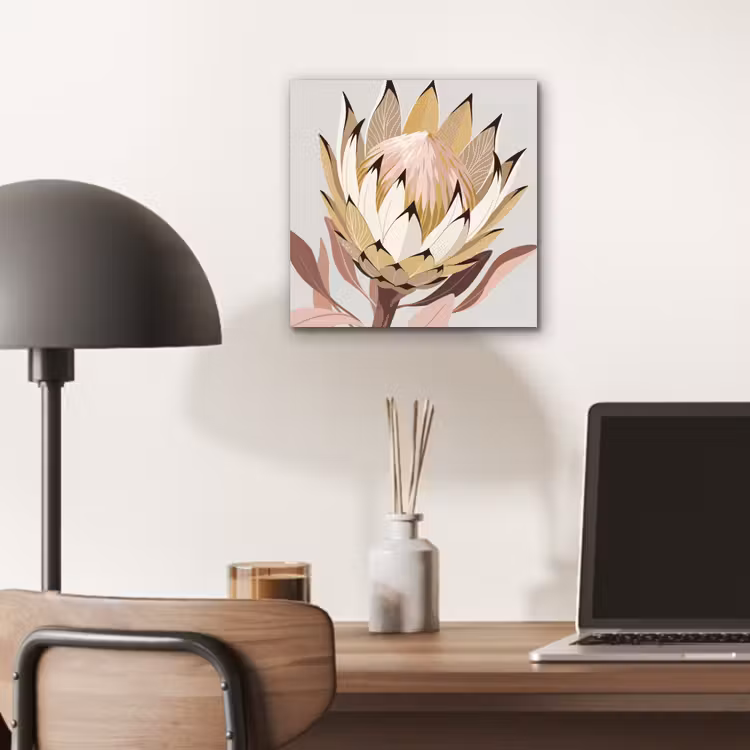 Aluminium schilderij - Protea - Bloem - Botanisch - Beige — 6