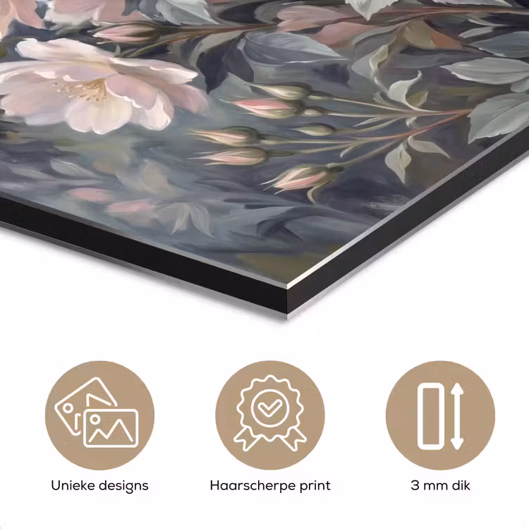 Aluminium schilderij - Rozen - Illustratie - Roze — 7
