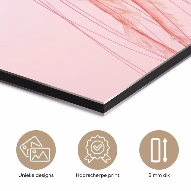 Aluminium schilderij - Sierlijk - Kwal - Roze — 7