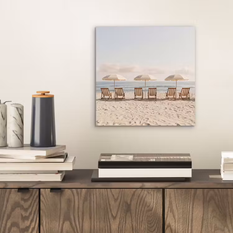 Aluminium schilderij - Strand - Stoelen - Parasol — 2