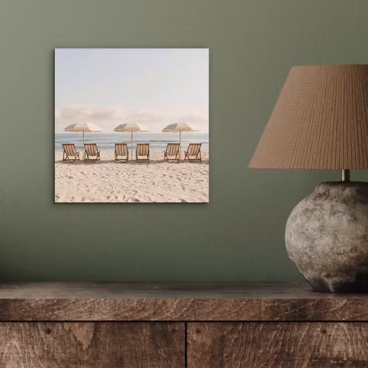 Aluminium schilderij - Strand - Stoelen - Parasol — 3