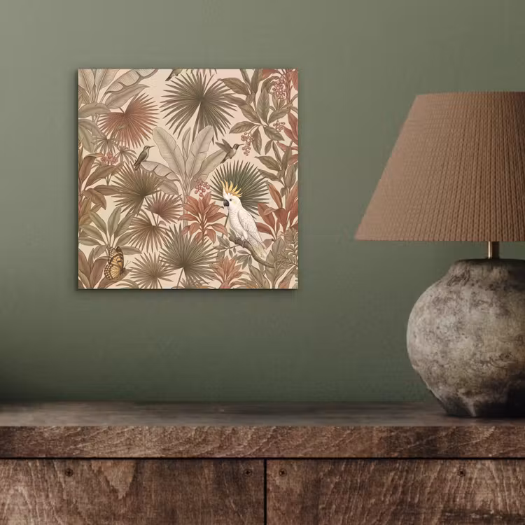 Aluminium schilderij - Tropisch - Vogels - Beige — 3