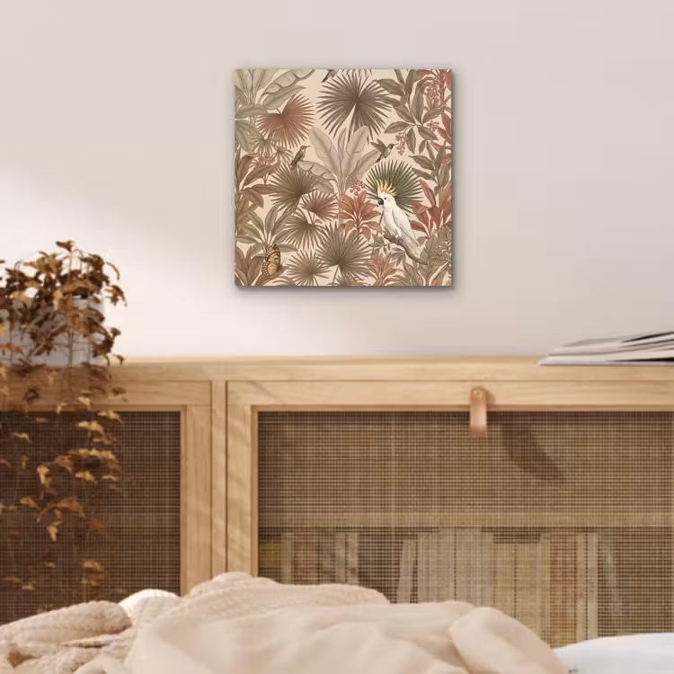 Aluminium schilderij - Tropisch - Vogels - Beige — 4
