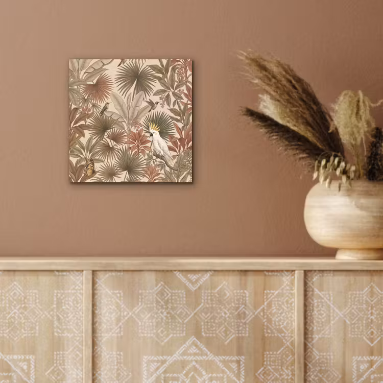 Aluminium schilderij - Tropisch - Vogels - Beige — 5