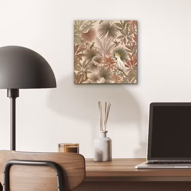 Aluminium schilderij - Tropisch - Vogels - Beige — 6