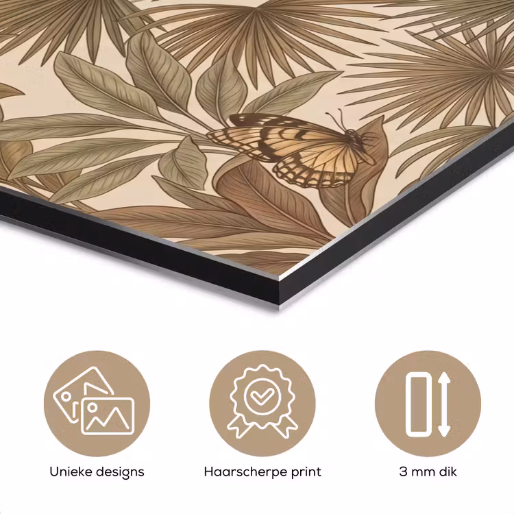 Aluminium schilderij - Tropisch - Vogels - Beige — 7