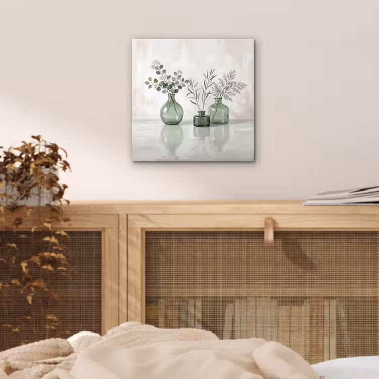 Aluminium schilderij - Vazen - Bladeren - Groen — 4