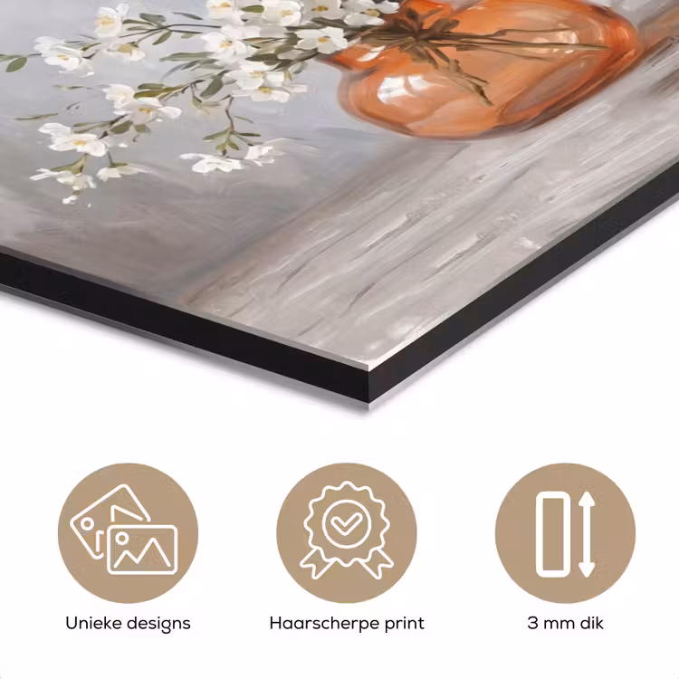 Aluminium schilderij - Vazen - Bloemen - Oranje — 7
