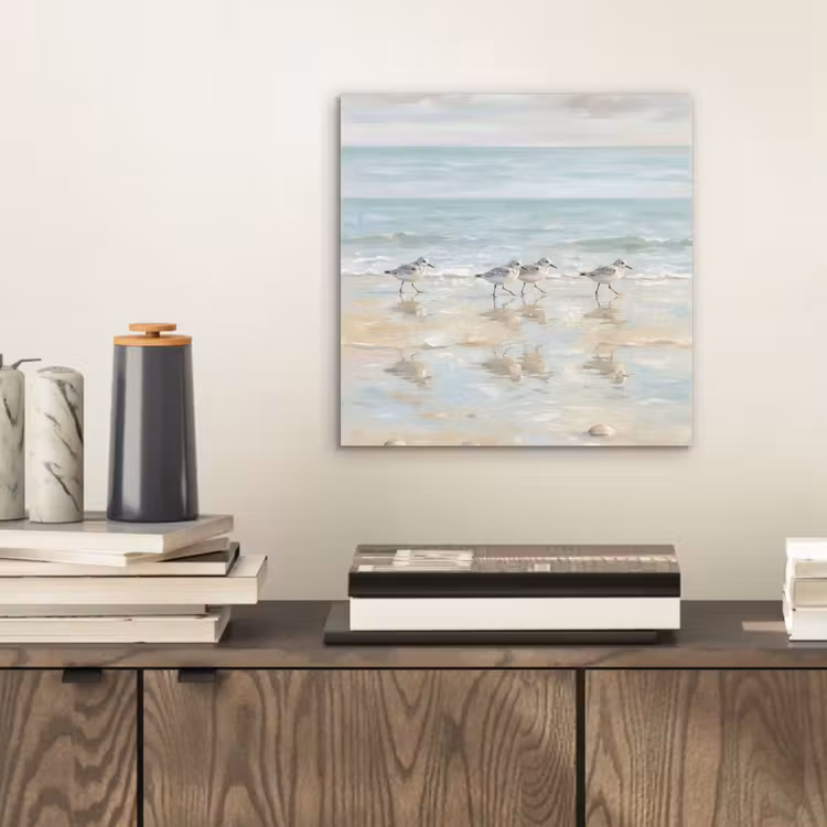 Aluminium schilderij - Vogels - Strand - Zee — 2