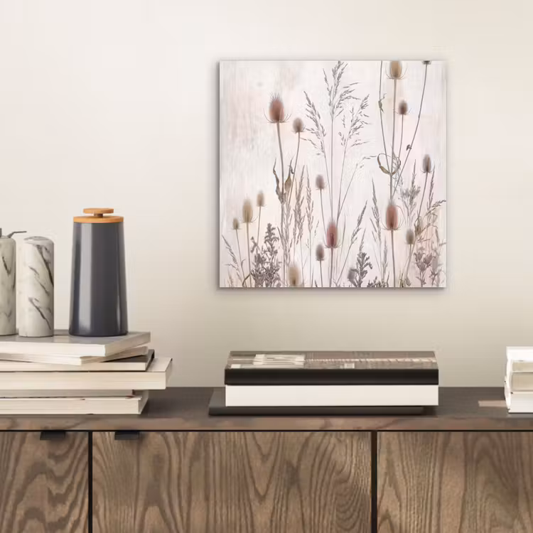 Aluminium schilderij - Weidebloemen - Design - Sepia — 2