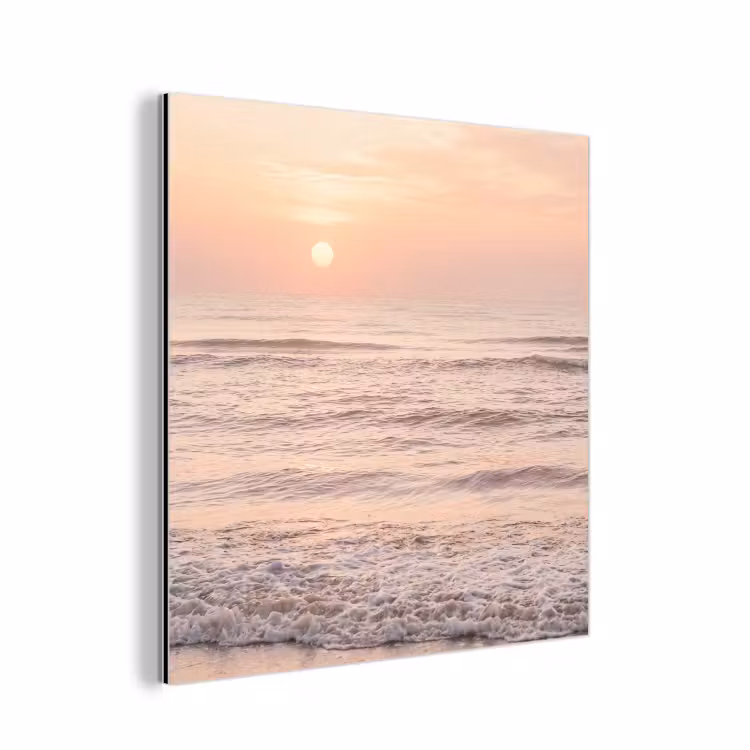 Aluminium schilderij - Zon - Strand - Roze — 1